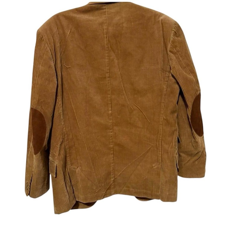 Valentino men’s preppy Tan Corduroy Blazer w/ elbow patches 22 inches pit-pit - Picture 2 of 4